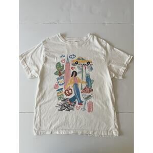 Mure+grand Shirt Womens XL White New York City Graphic Cotton Tee NYC Travel